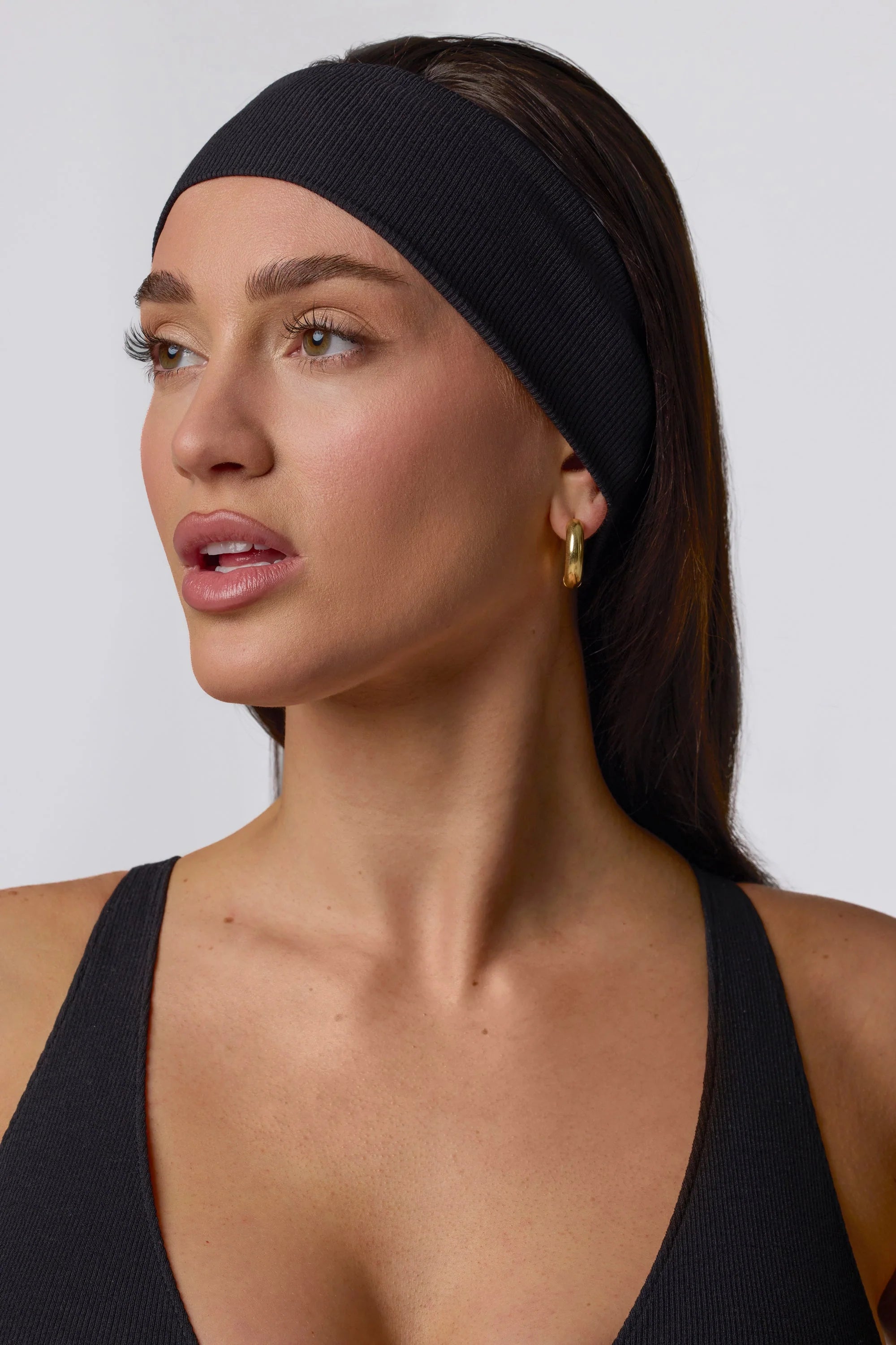 Ribbed Modal Headband in Black