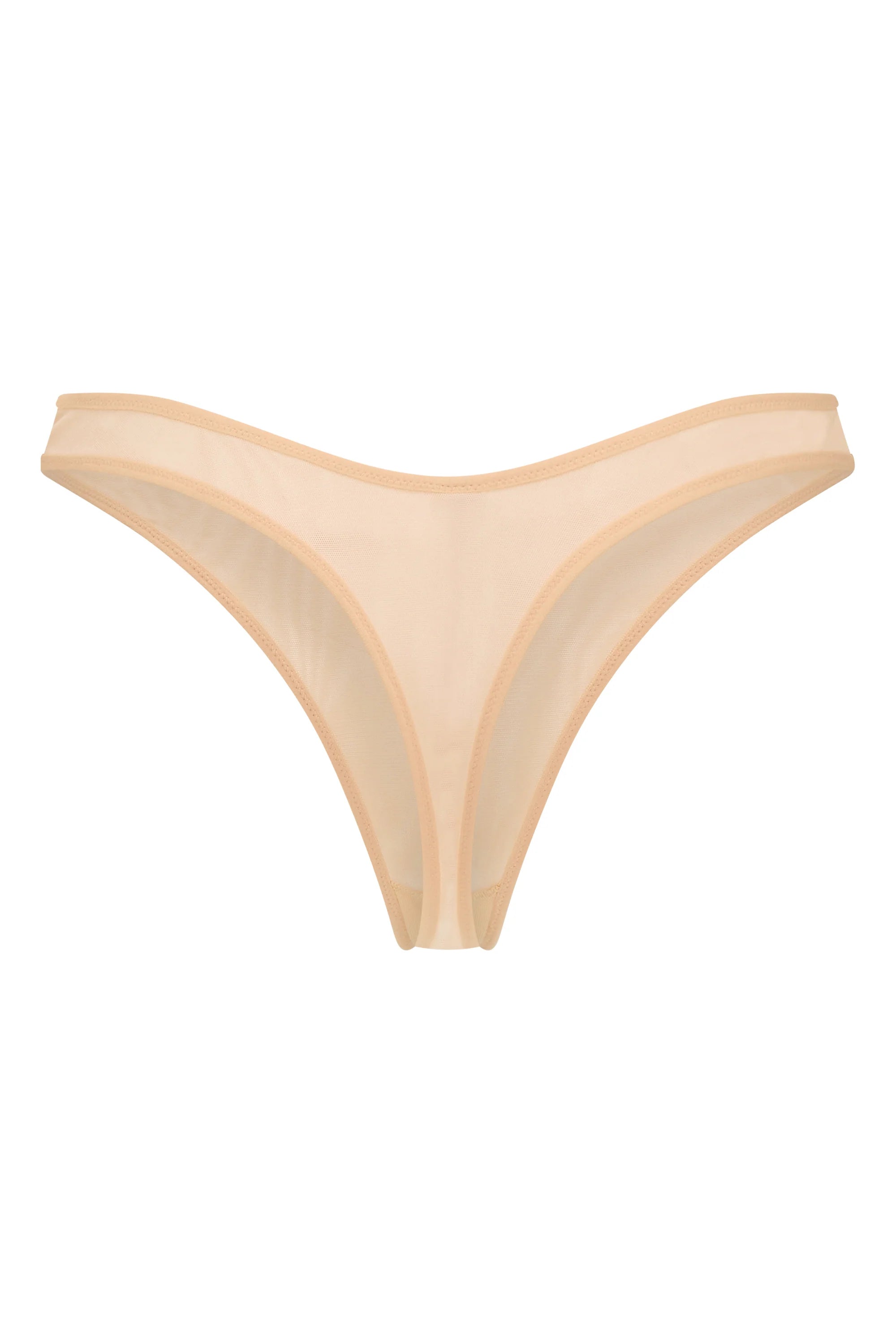 Weicher Mesh-String in Beige