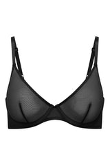 Reggiseno con ferretto a strato singolo in morbida rete in nero