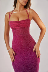 Embellished Maxi Dress in Pink/Purple Ombr¨¦