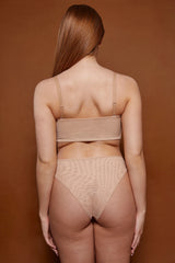 Soft Mesh Bandeau Bra in Warm Peach