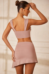 Drawstring Crop Top in Mauve