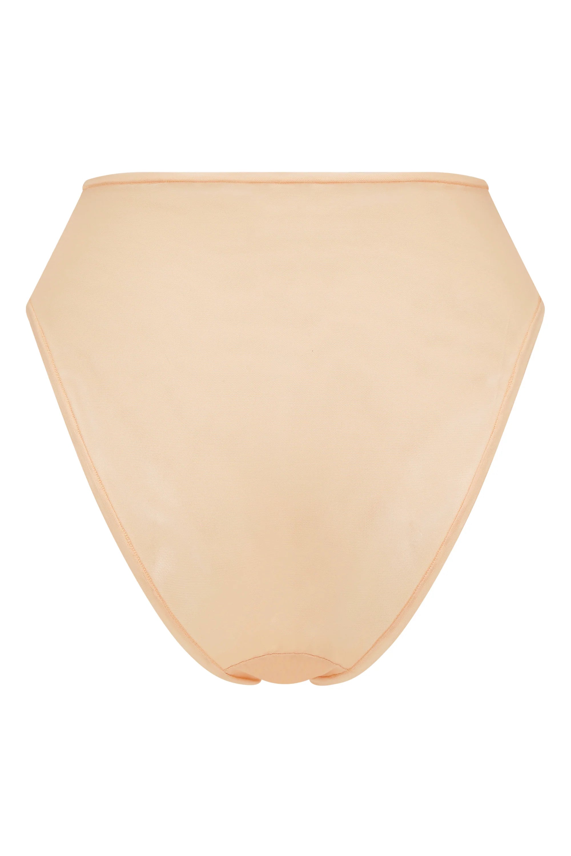 Weicher Mesh-Höschen mit hoher Taille in Beige