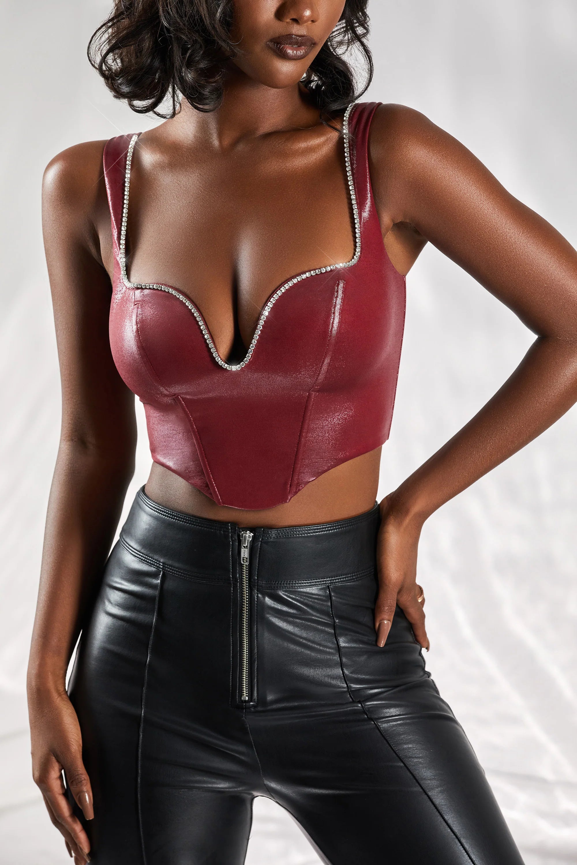 Corset Top in Burgundy