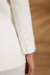 Tailored Linen Blazer in White