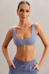 Bralette con scollo profondo in blu