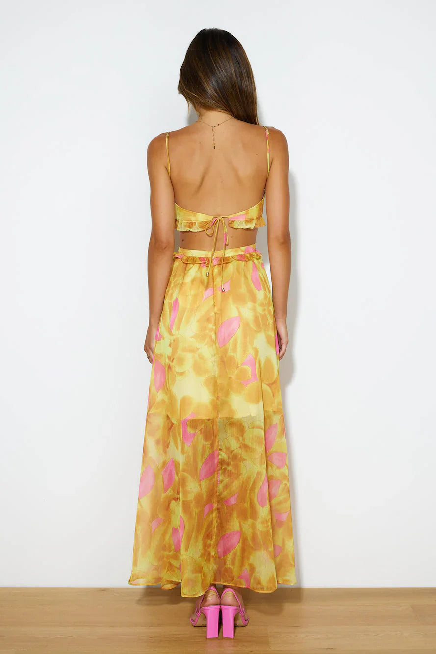 Luxe Resort Style Maxi Dress Yellow