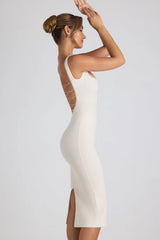 Modal Lace-Trim Midaxi Dress in Ivory