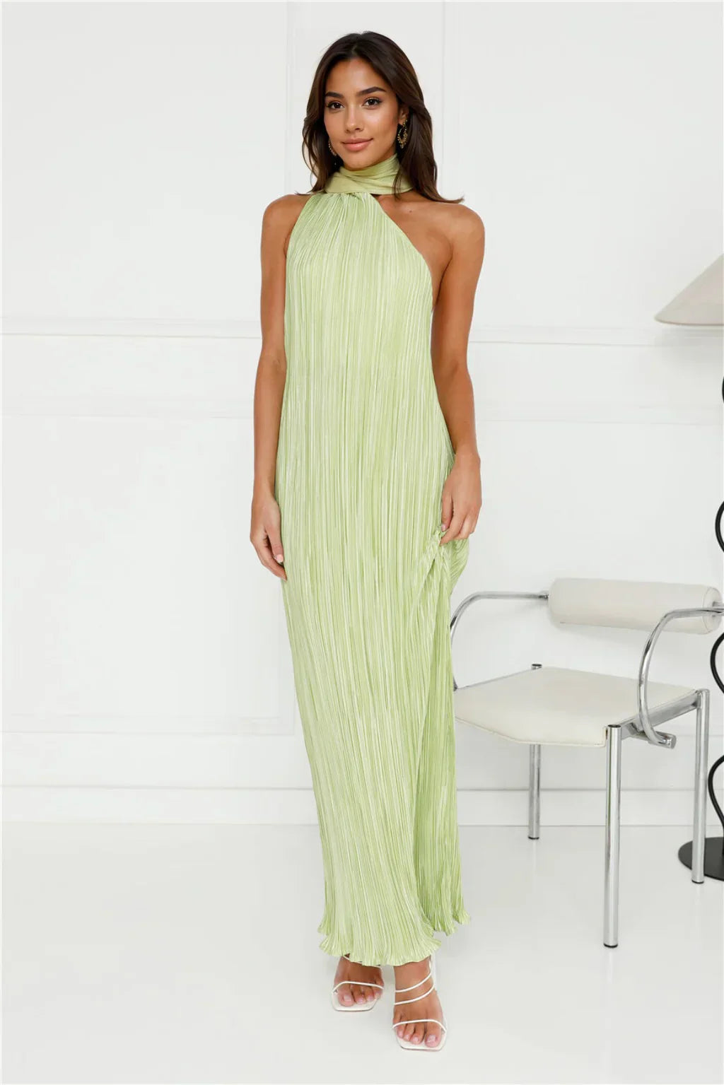 Plisse Perfect Maxi Dress Lime