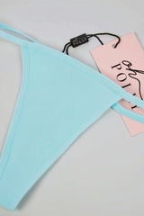 Mid-Rise Seamless Thong in Ice Blue