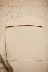 Pantaloni cargo a gamba larga in beige