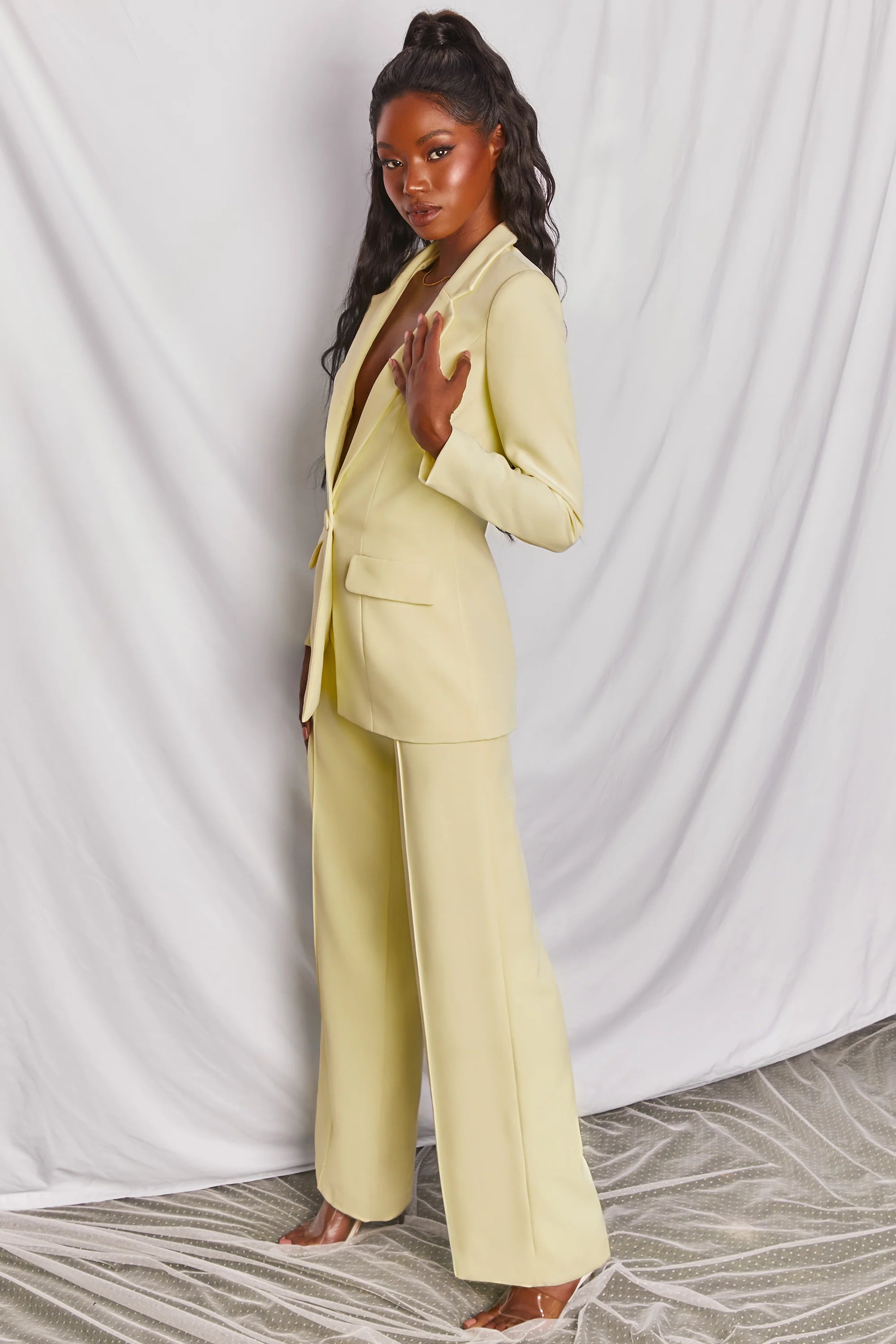 Wide Leg Trousers in Yellow