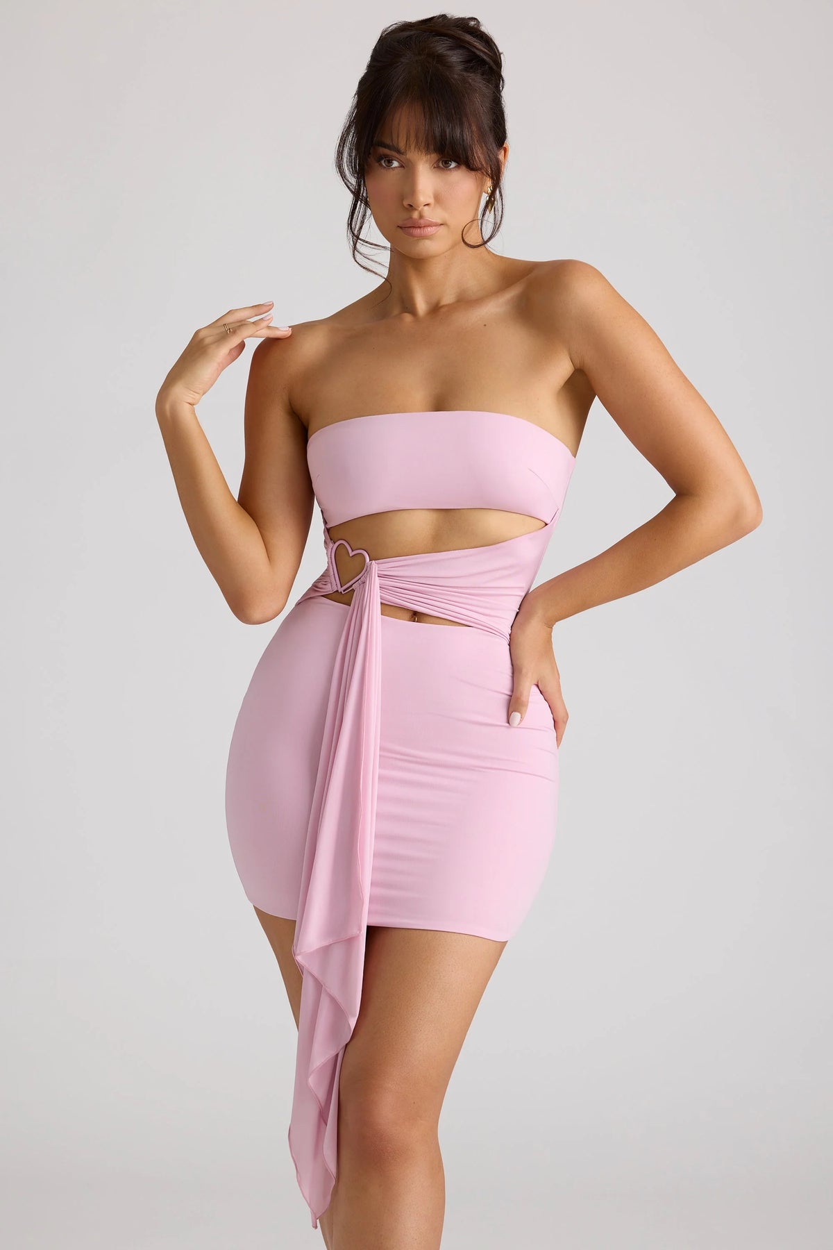 Bandeau-Minikleid in zartem Rosa