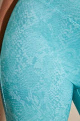 Detail Flare Trousers in Teal Print