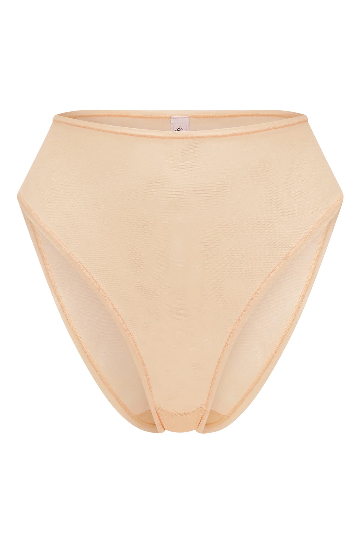 Weicher Mesh-Höschen mit hoher Taille in Beige