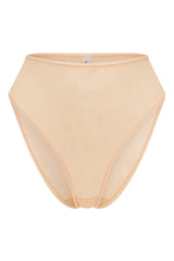 Weicher Mesh-Höschen mit hoher Taille in Beige