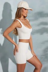 High Waist Biker Shorts in Ivory