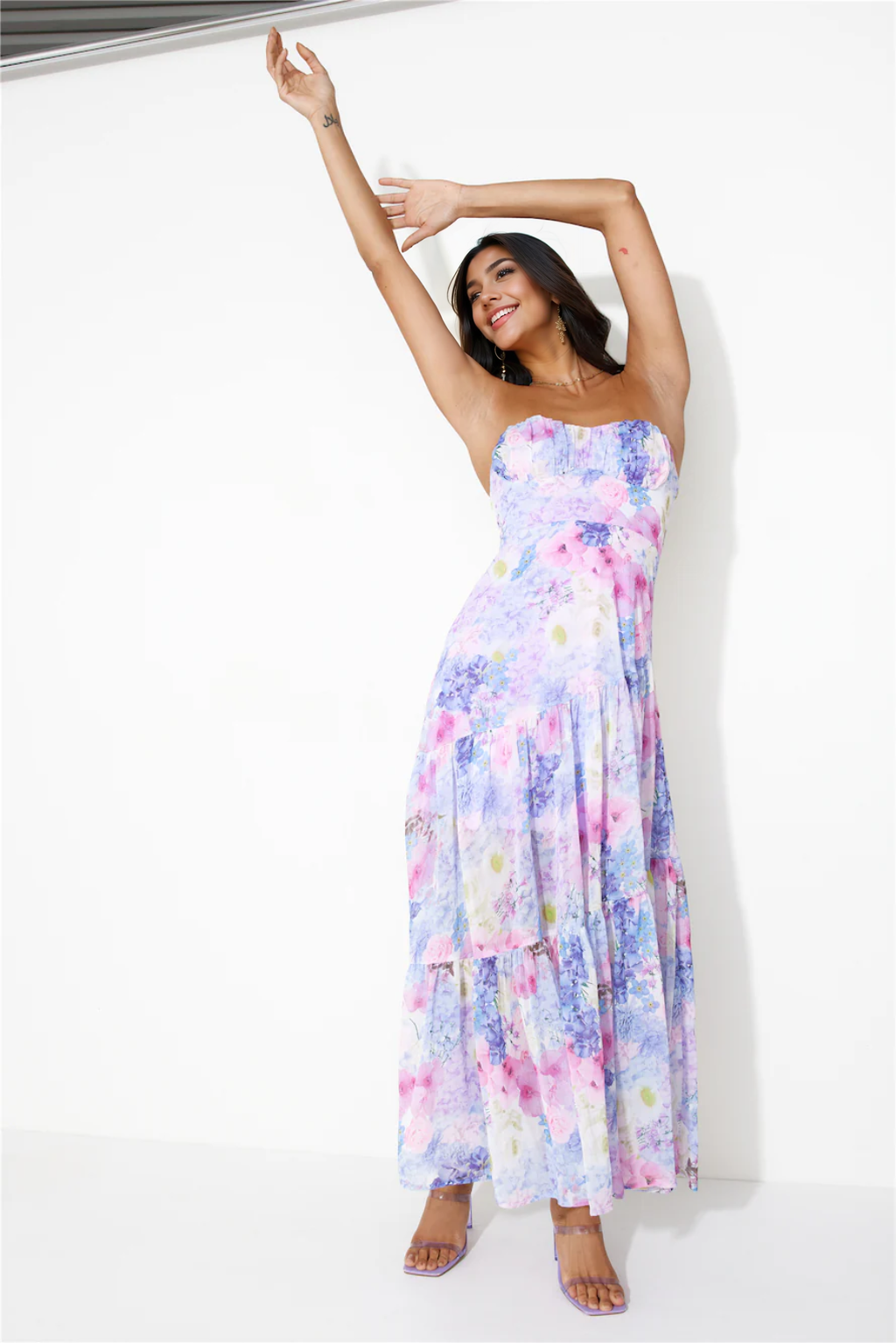 Seasonal Bloom Maxi Dress Purple