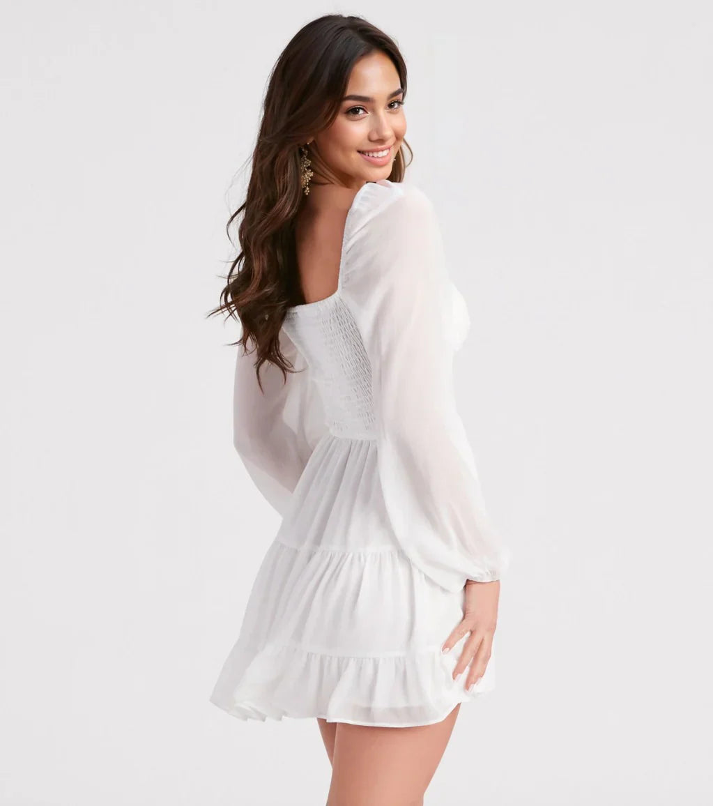 Effortless Muse Chiffon Skater Dress