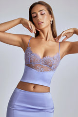 Lace Panel Cami Top in Blue Lavender