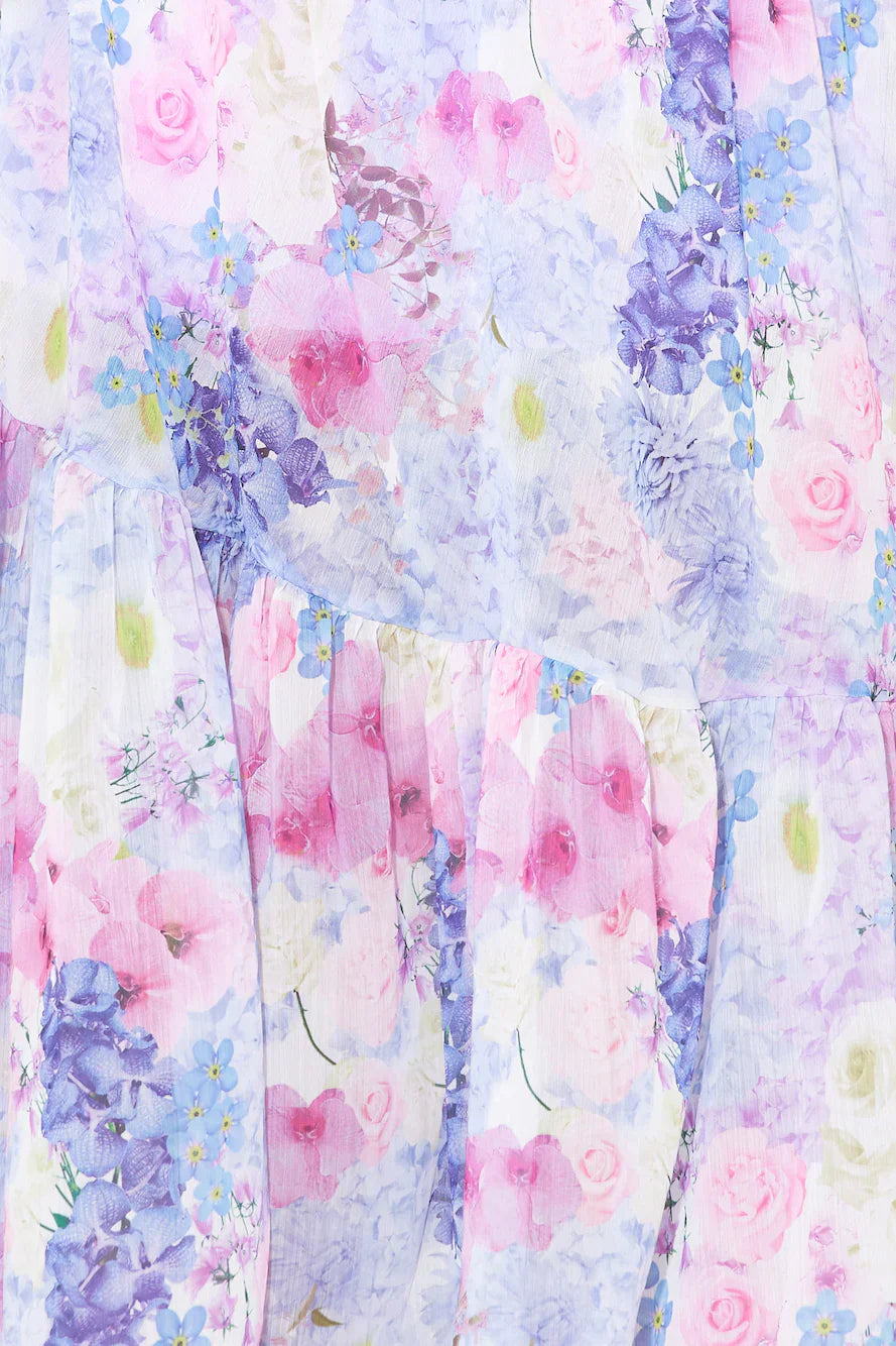 Seasonal Bloom Maxi Dress Purple