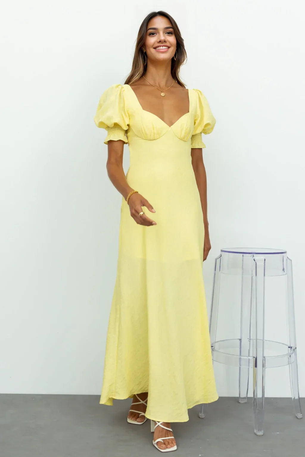 Love Rider Midi Dress Light Yellow