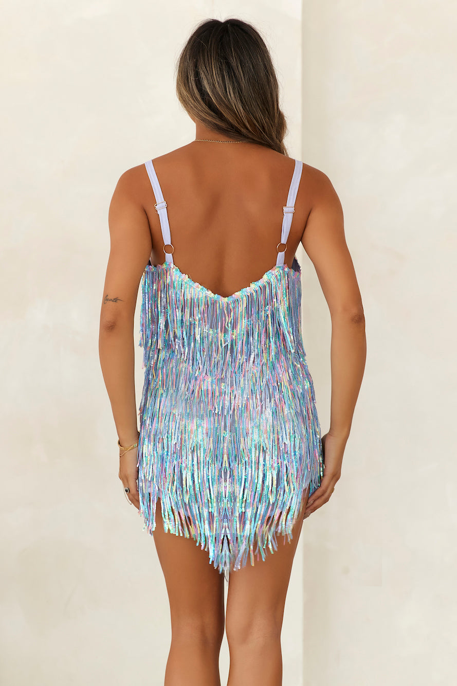 She's A Showgirl Sequin Mini Dress Lavender