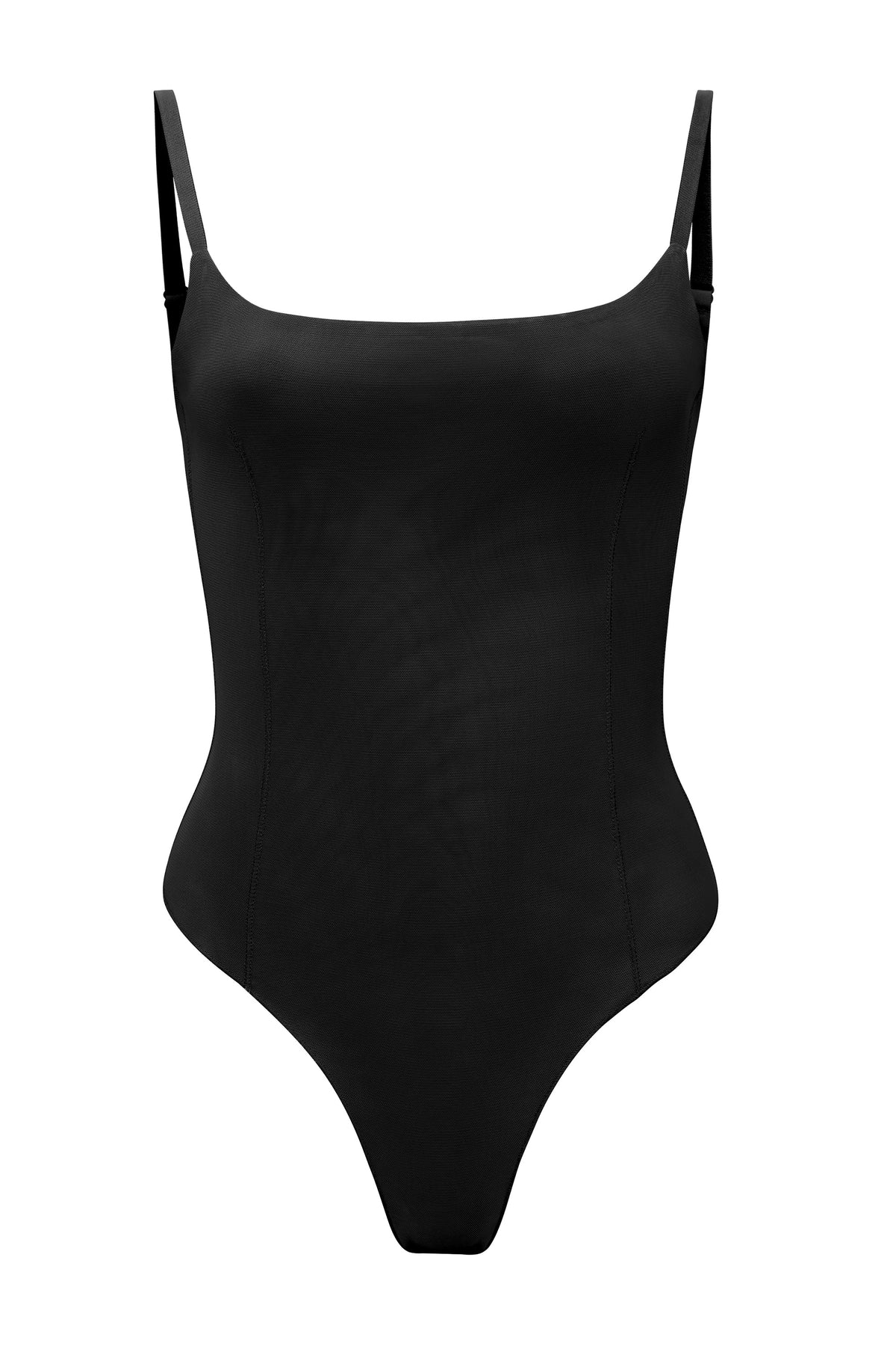 Weicher Mesh-Bodysuit in Schwarz