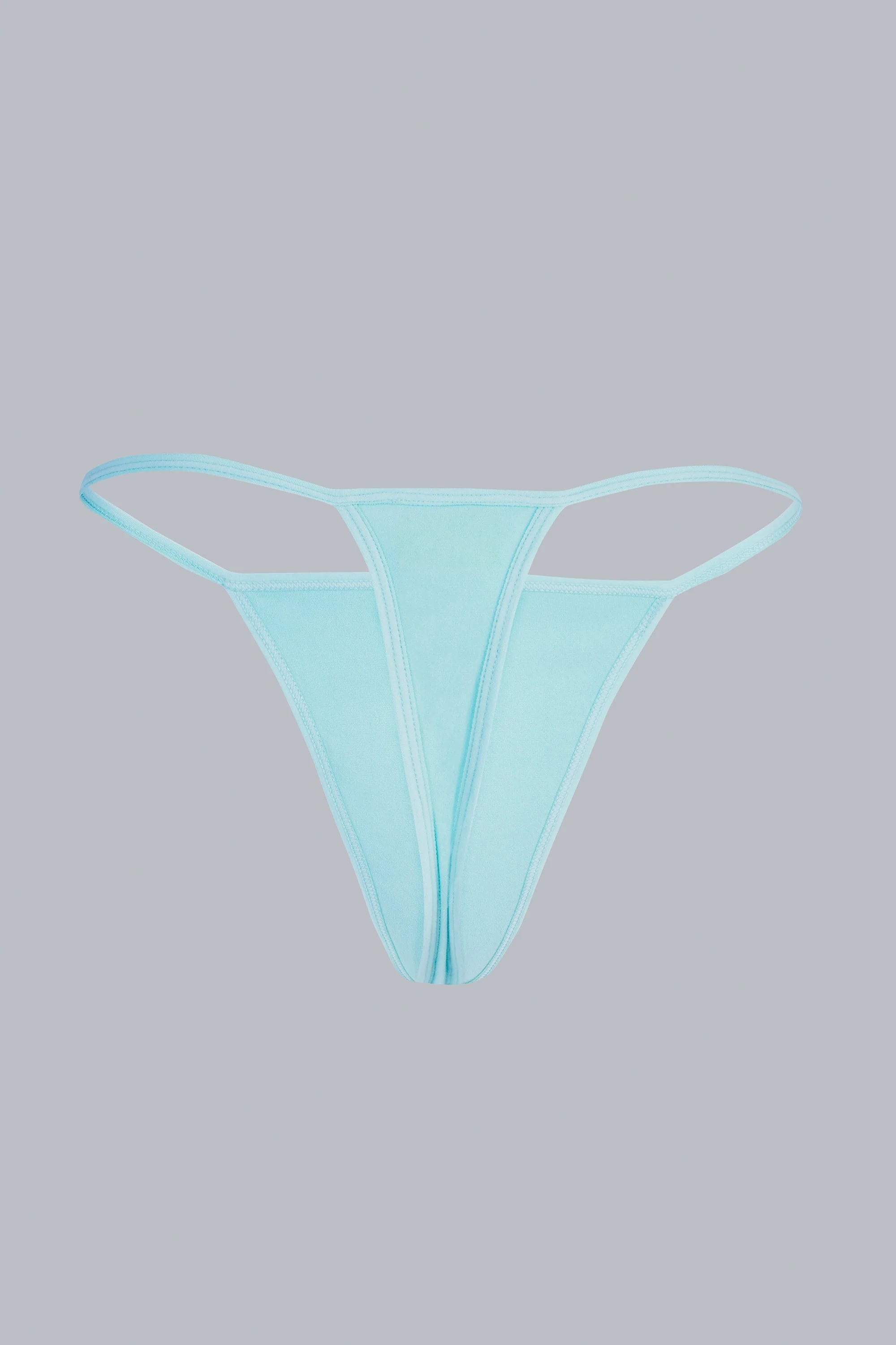 Mid-Rise Seamless Thong in Ice Blue