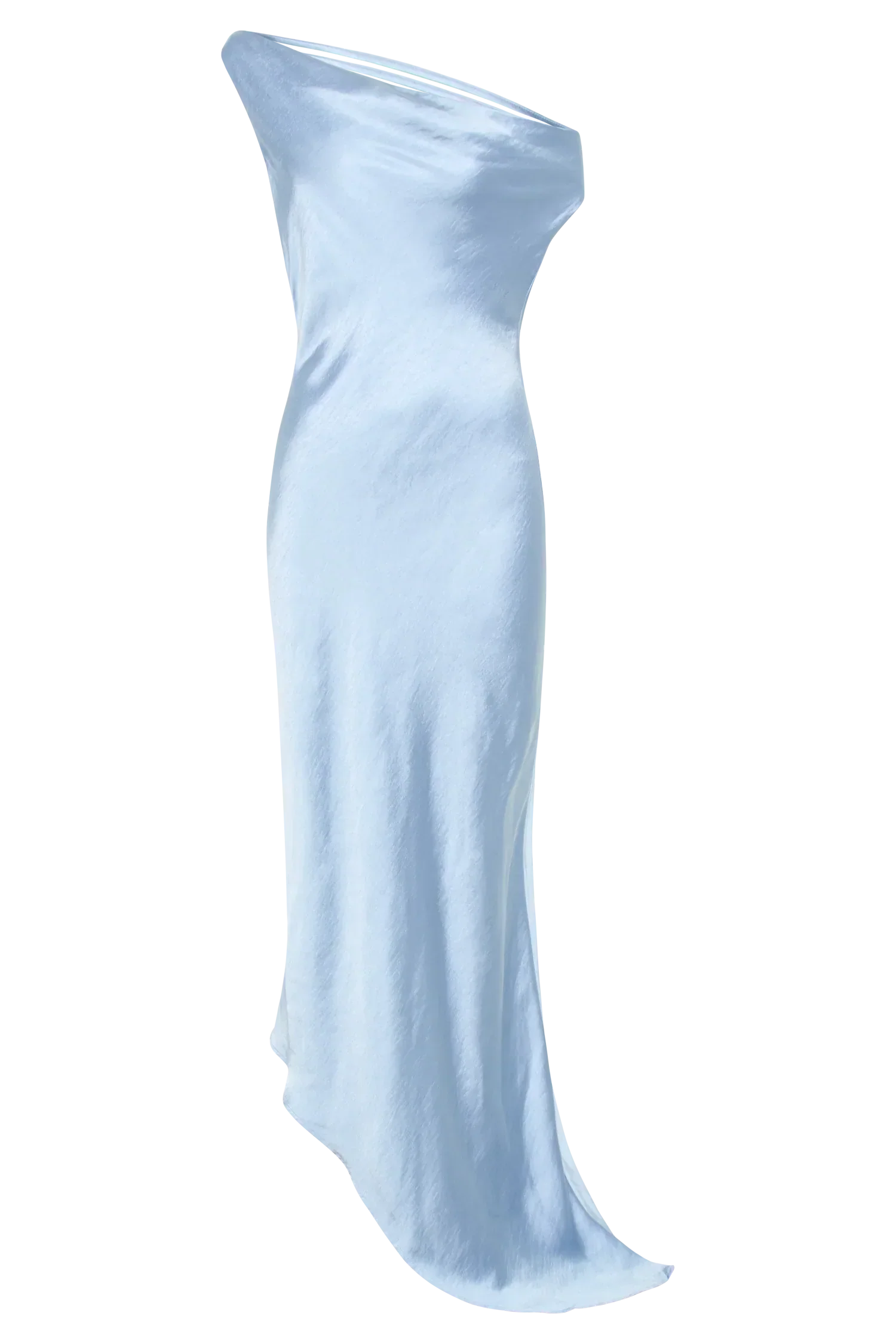 Yvette Slip Maxi Dress With Asymmetrical Hem - Cornflower Blue