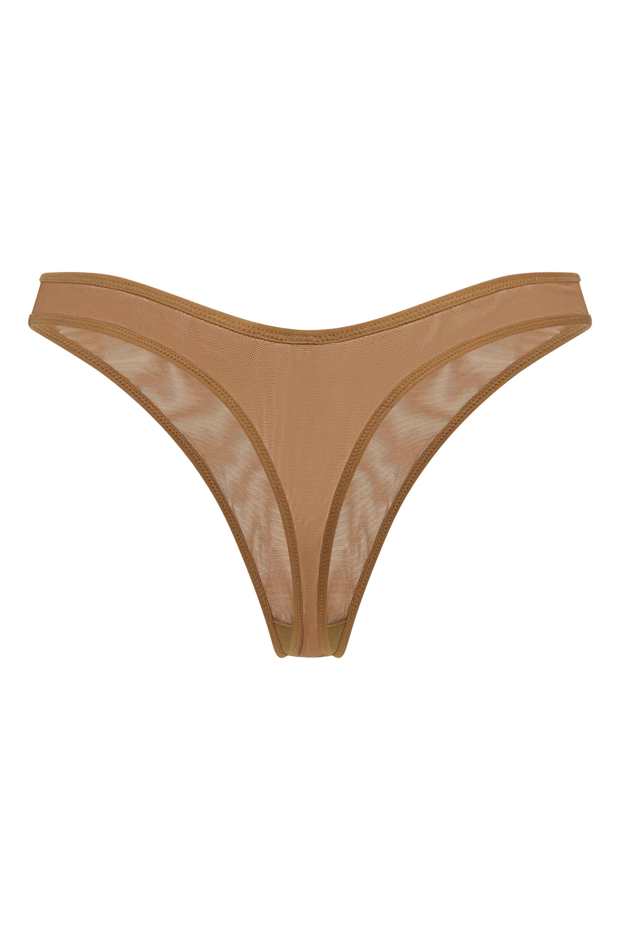 Weicher Mesh-Tanga in Mandel