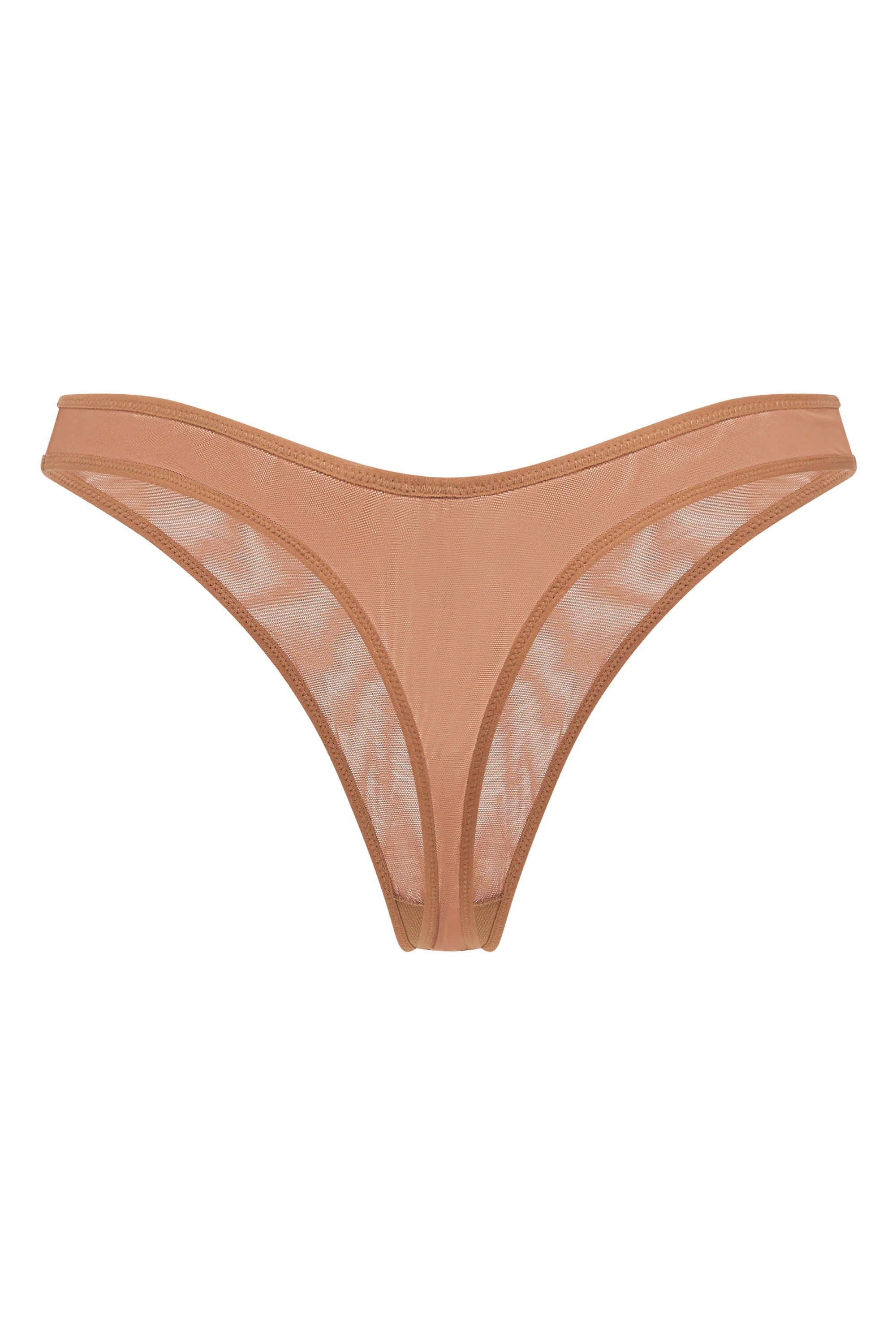 Weicher Mesh-Tanga in Honig