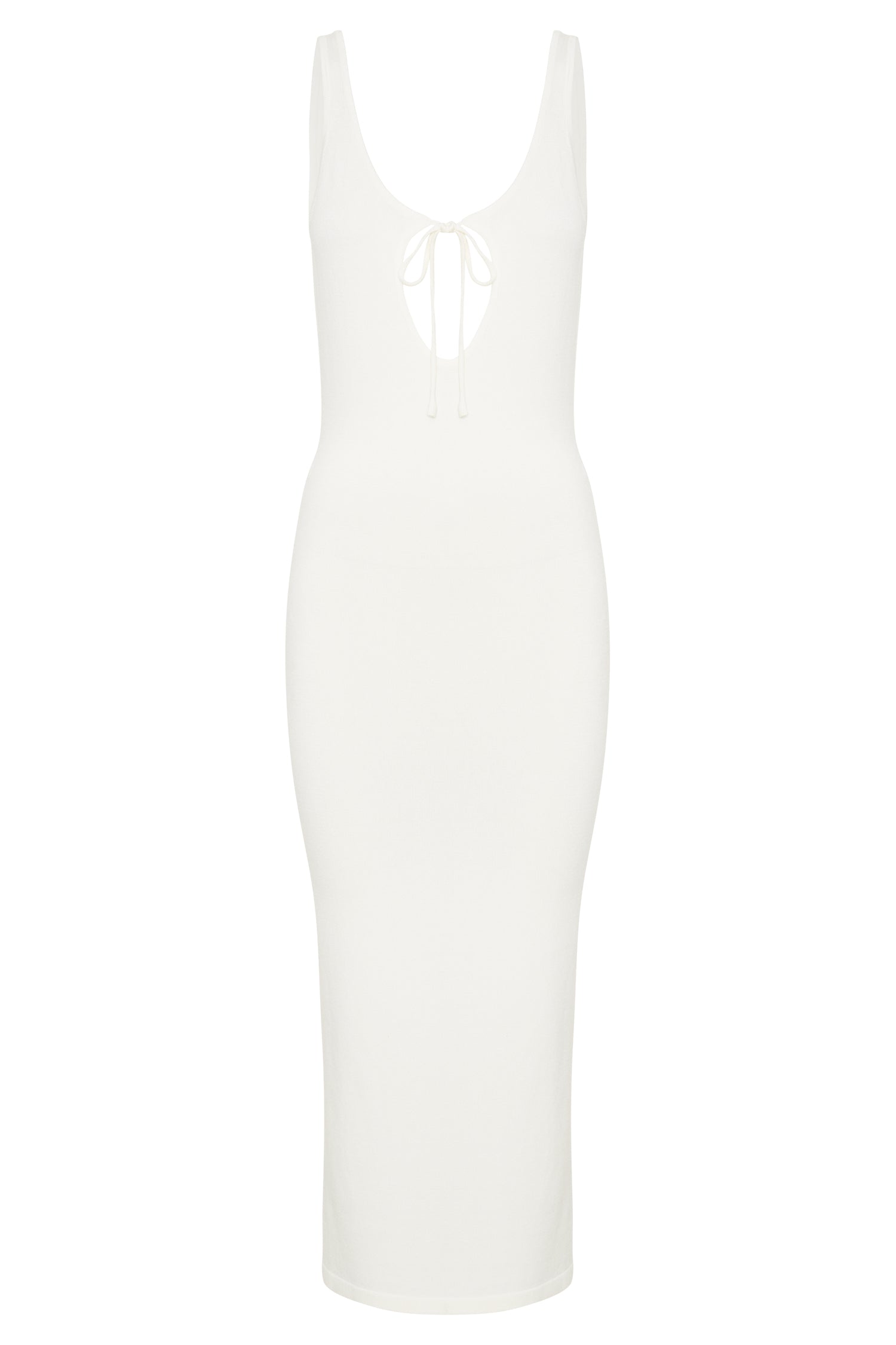 Nola Cut Out Knit Midi Dress - Off White