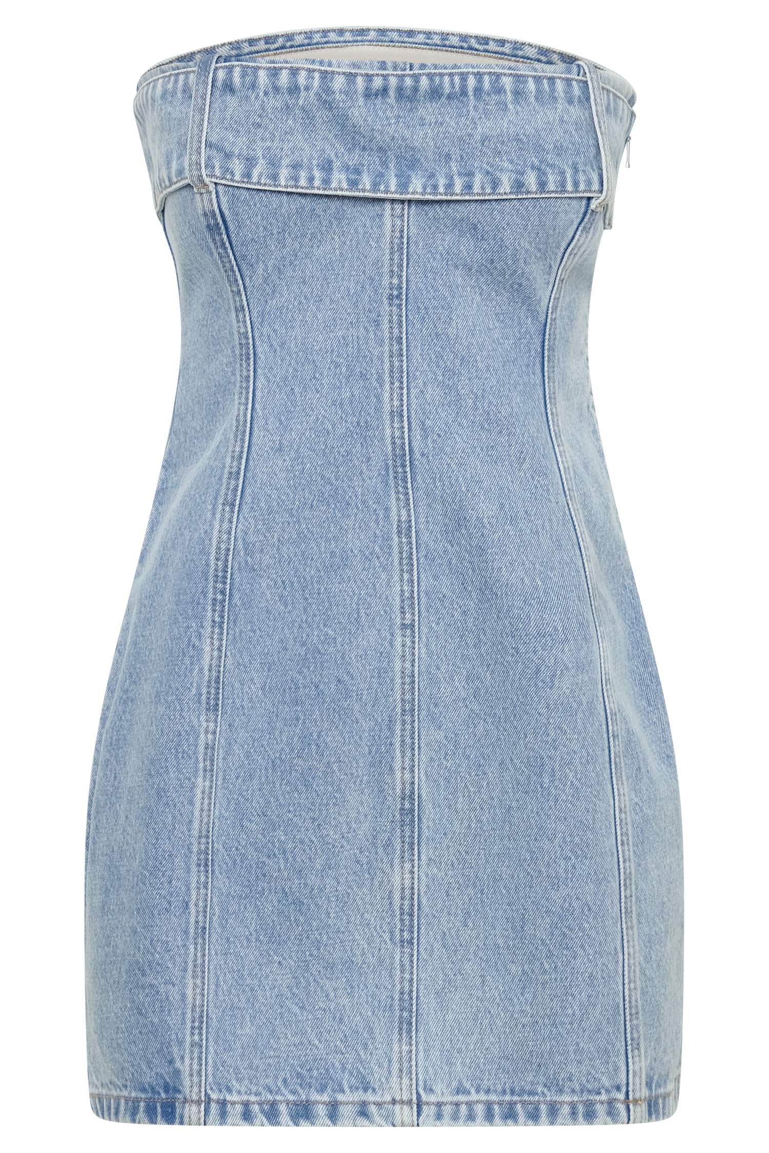 Teddi Denim Mini Dress - Mid Blue