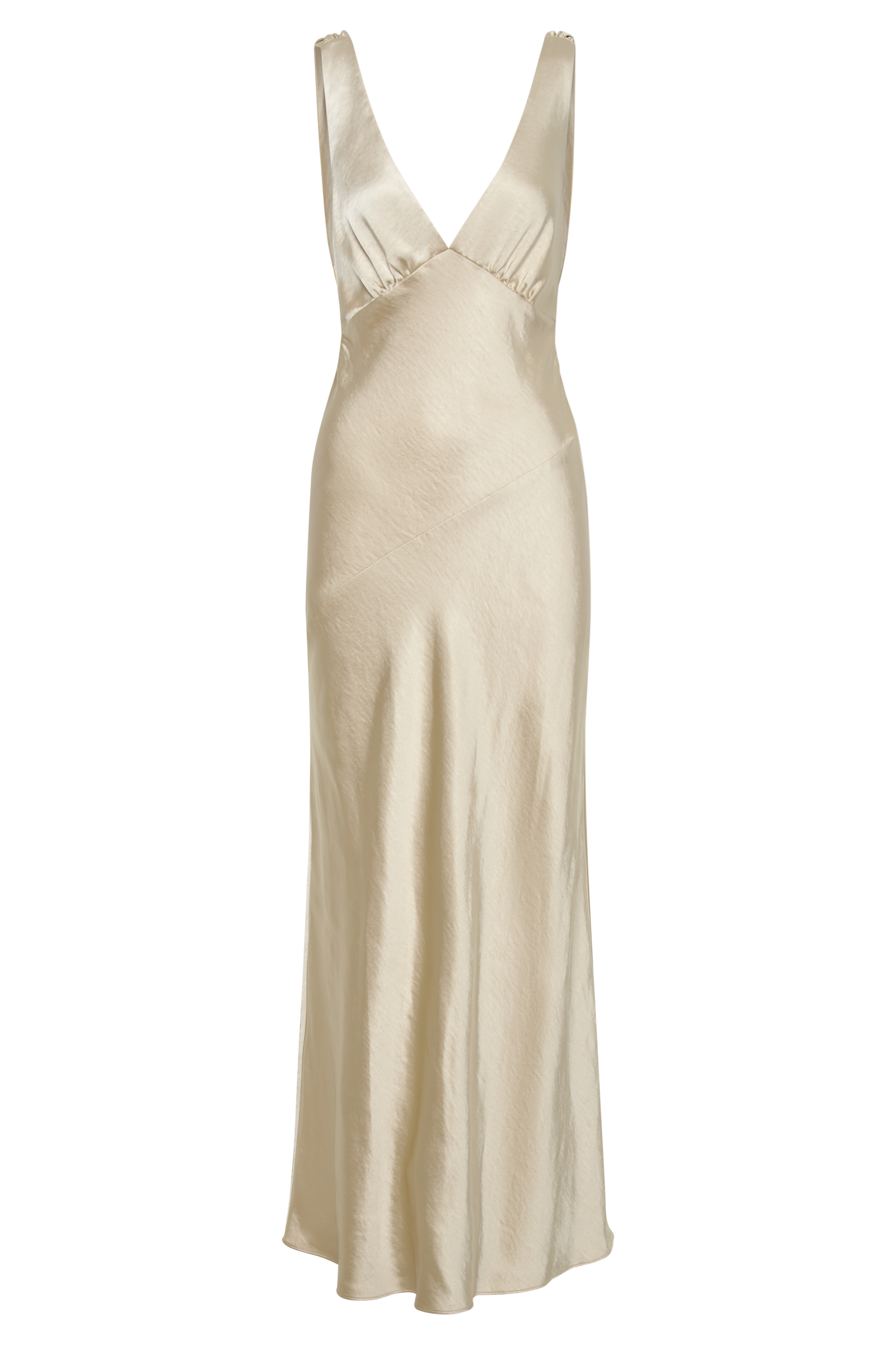 Nadia Maxi Satin Dress With Back Cowl - Gold