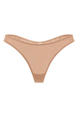 Soft Mesh Thong in Warm Peach