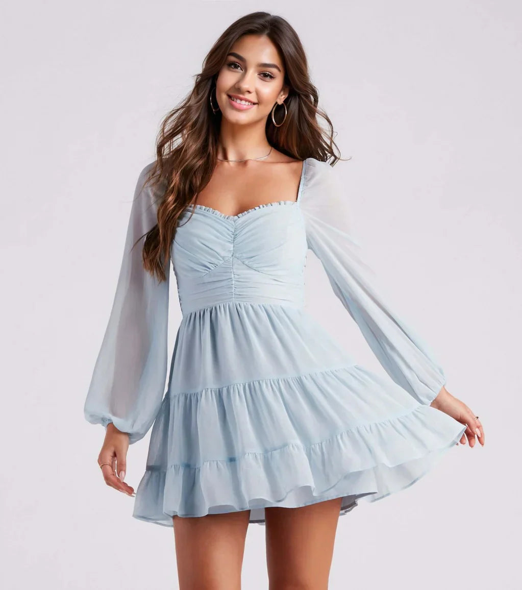 Effortless Muse Chiffon Skater Dress