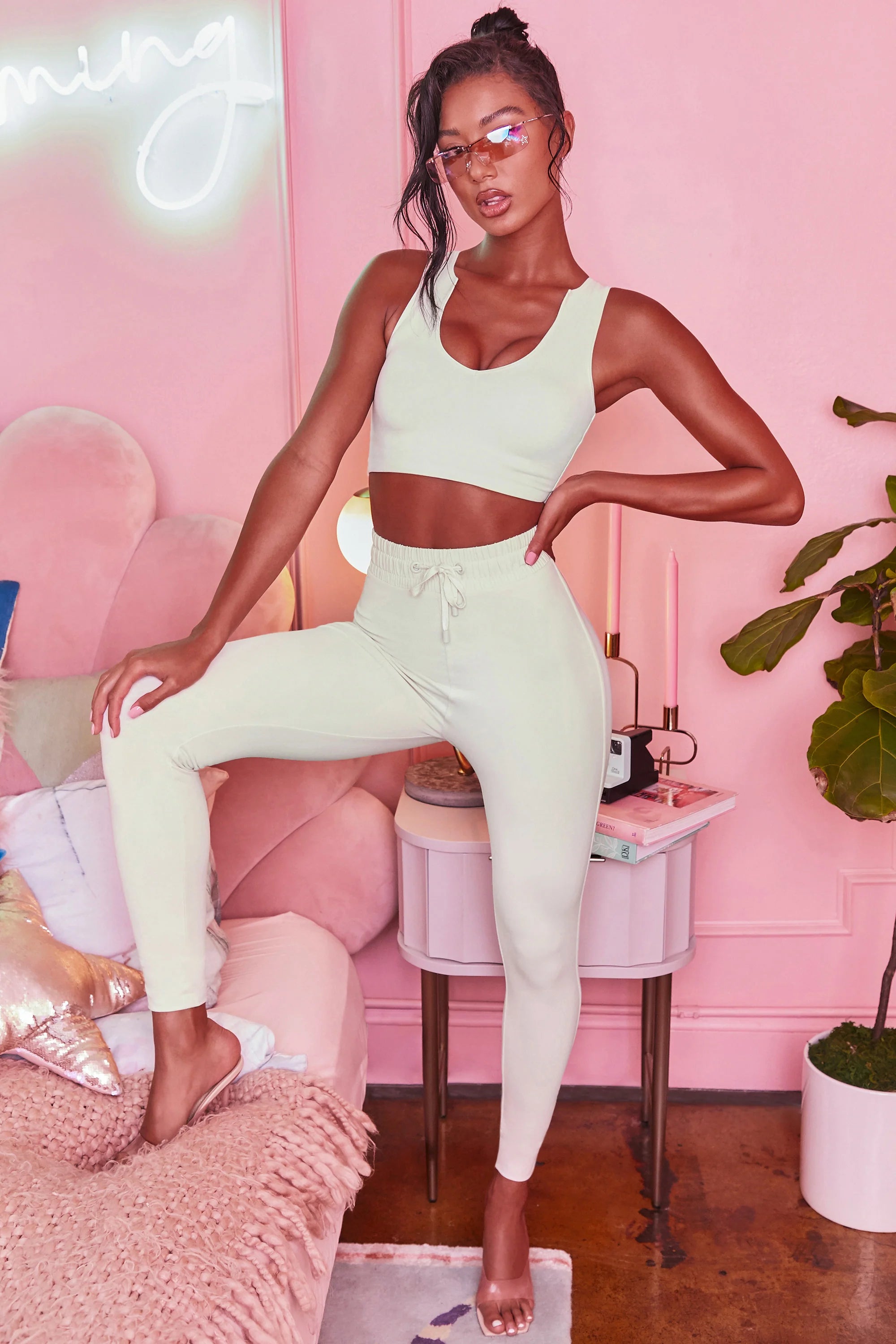 We Chillin¡¯ Petite High Waisted Leggings in Cream