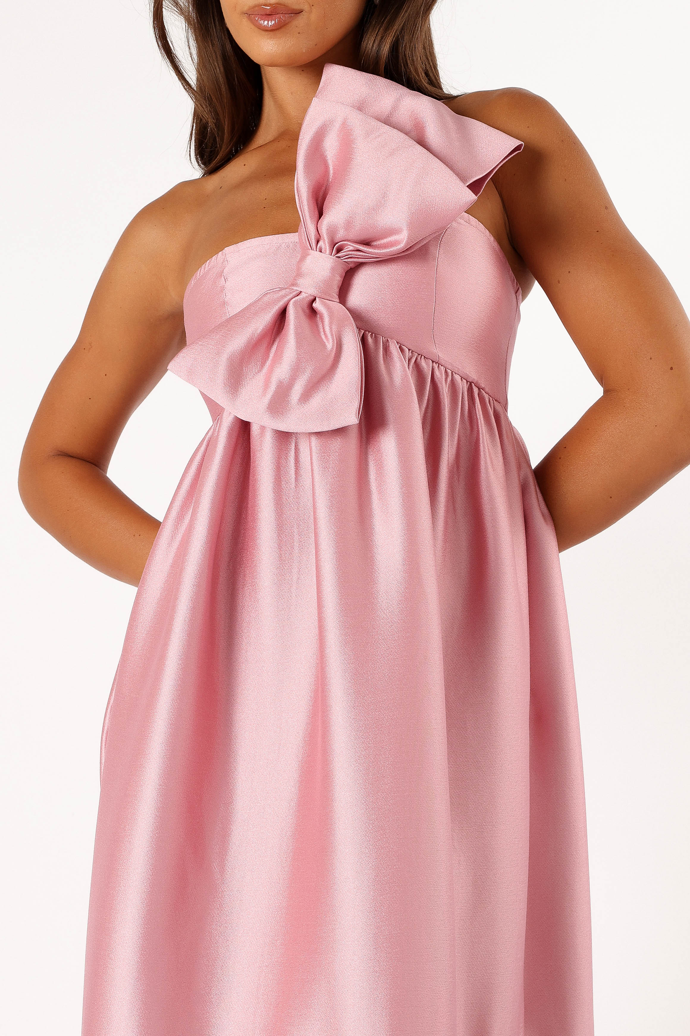 Betina Bow Front Maxi Dress - Dusty Rose