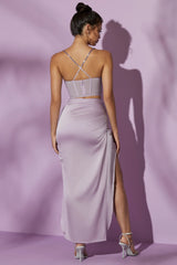 Side Split Maxi Skirt in Lilac