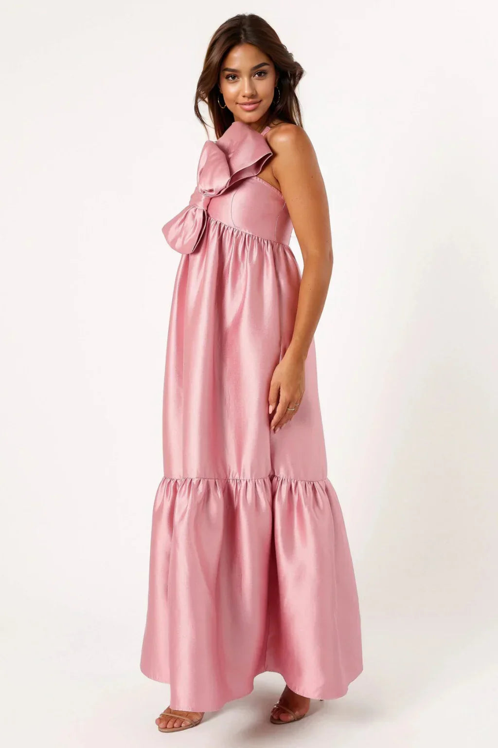 Betina Bow Front Maxi Dress - Dusty Rose