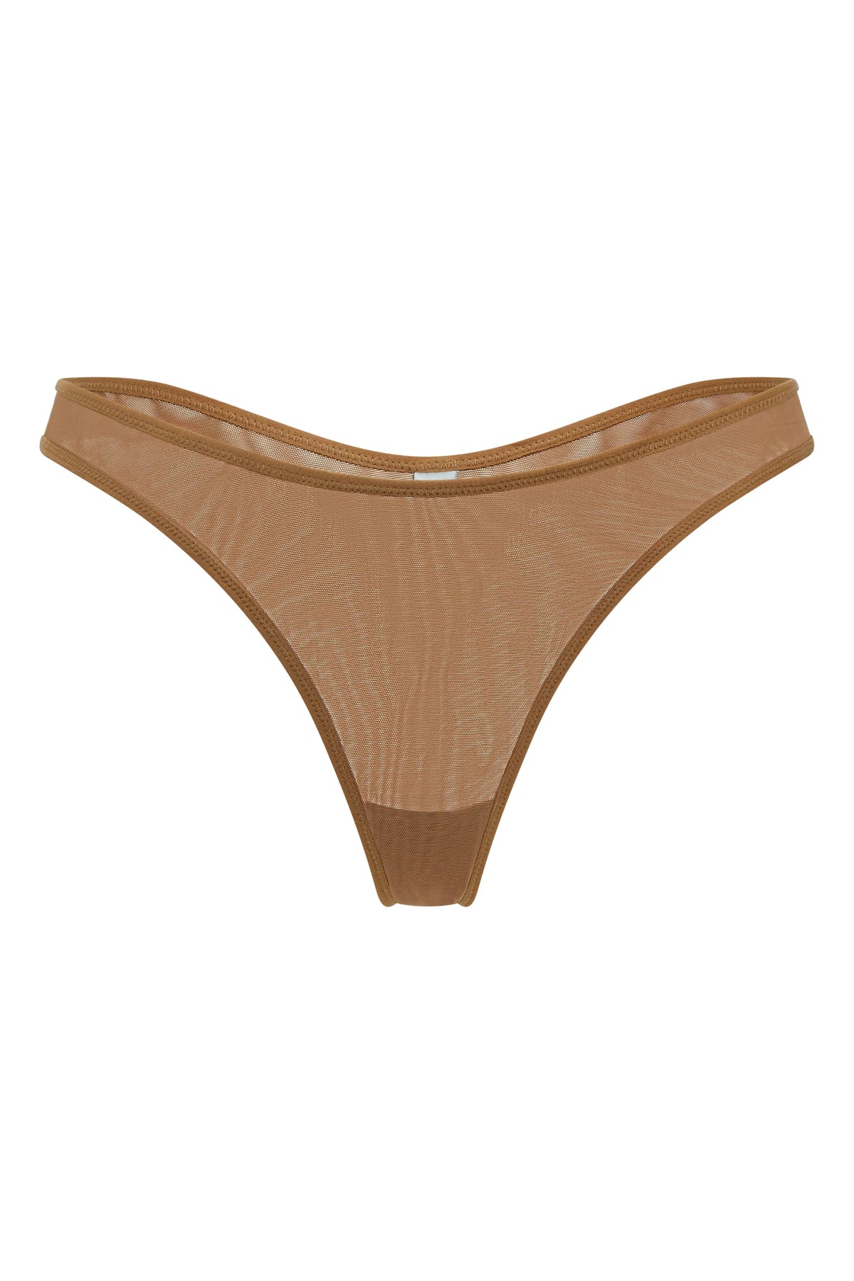 Weicher Mesh-Tanga in Mandel