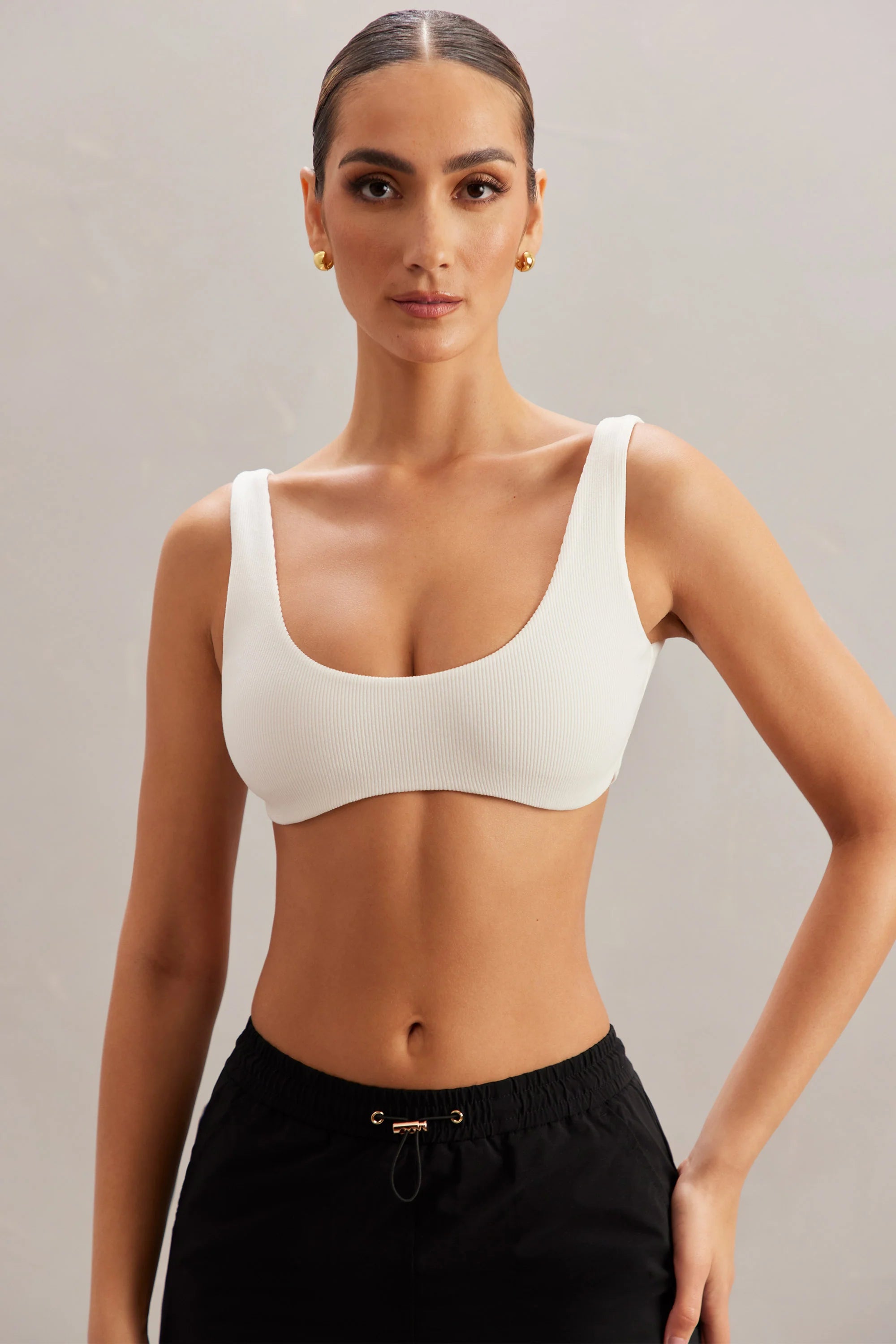 Bralette con scollo profondo in avorio