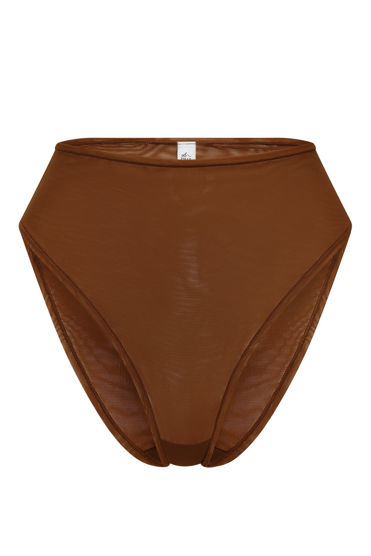 Soft Mesh High Waisted Knicker in Chestnut