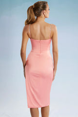 Wickel-Midikleid in Blush