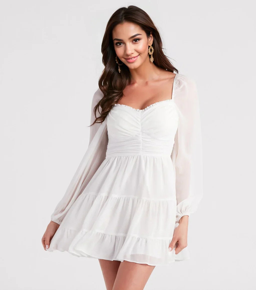 Effortless Muse Chiffon Skater Dress