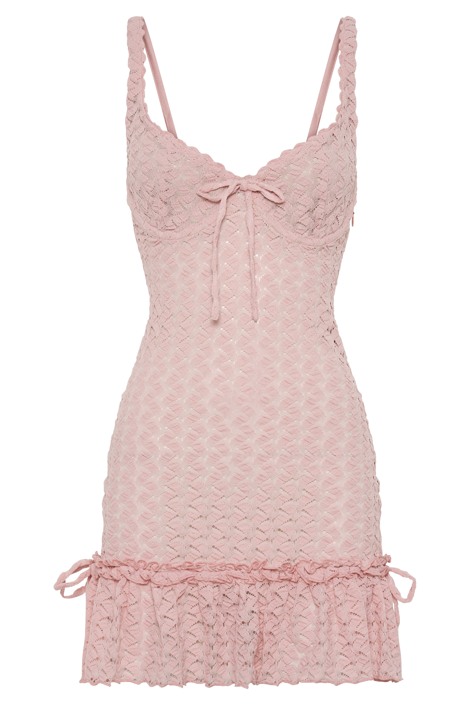 Marietta Cupped Lace Mini Dress - Fairy Floss Pink