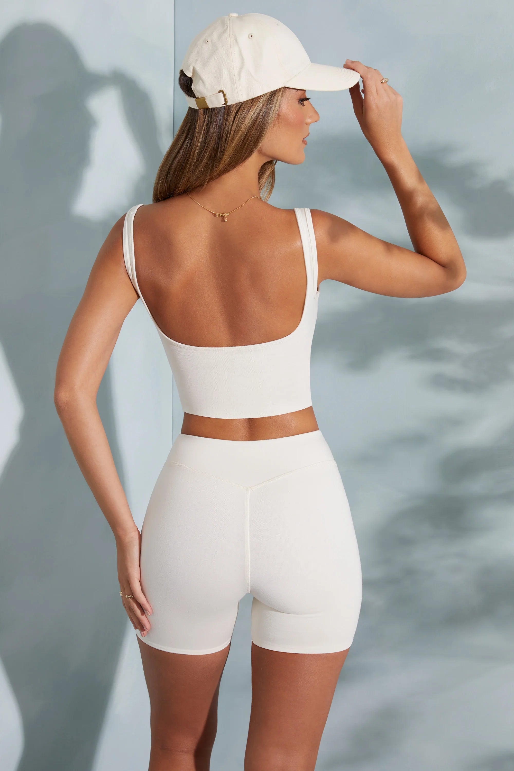 High Waist Biker Shorts in Ivory