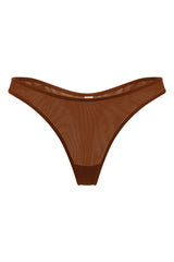 Soft Mesh Thong in Chestnut