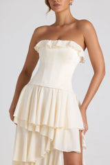 Tiered Corset Gown in Ivory